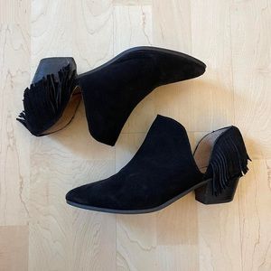 Report Ignatious Suede Fringe Booties